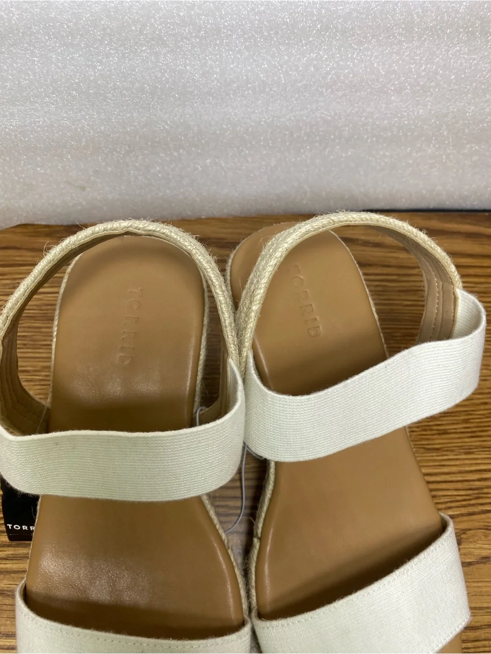 Torrid Women's Espadrille Wedge Sandals Ankle Strap Slip On White Size 11 New